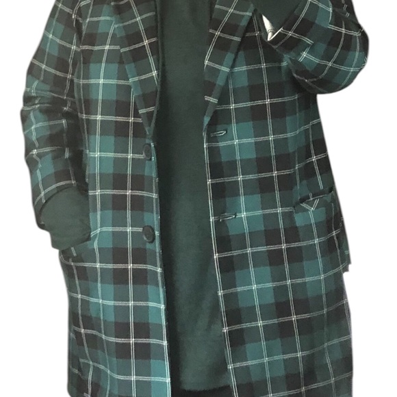 Torrid lightweight ponte knit longline plaid blazer jacket plus size 2X NWT - Picture 10 of 16